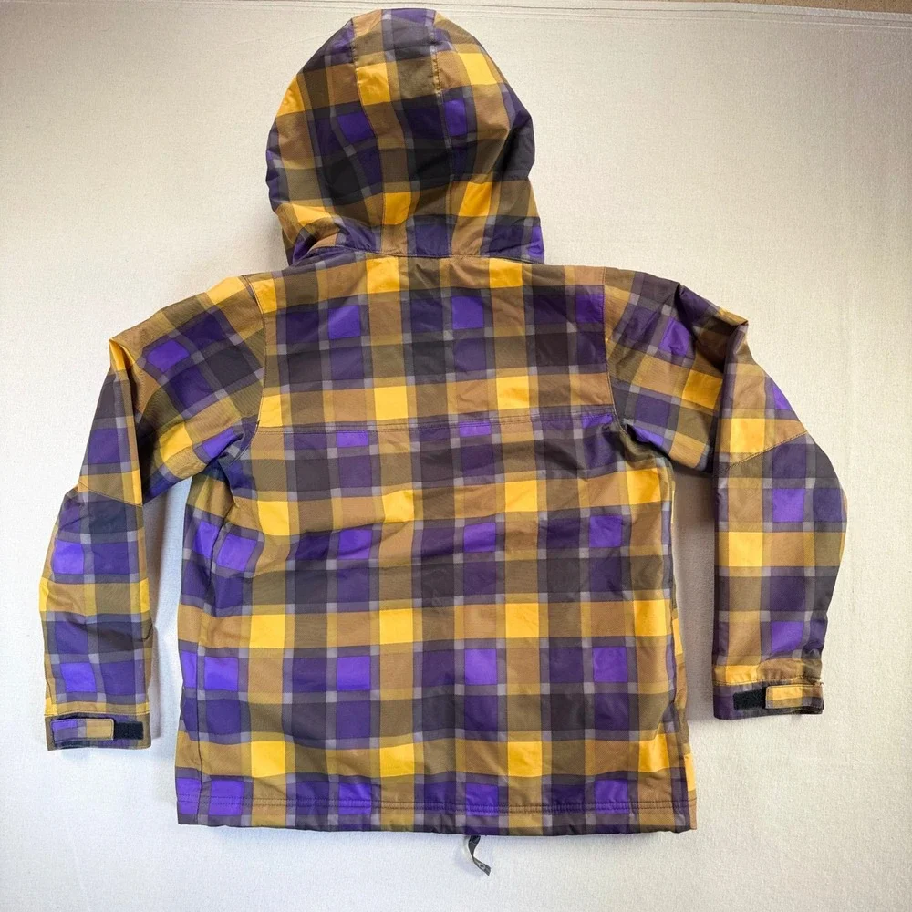Burton Dryride Girls Large 14/16 Snowboard Chittagong Jacket Purple Yellow Plaid